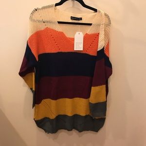 Wide stripe sweater